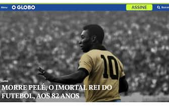 La notizia della morte di Pelé su O Globo