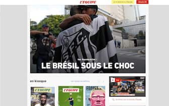 La notizia della morte di Pelé su L'Équipe