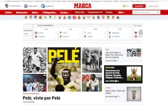 La notizia della morte di Pelé su Marca