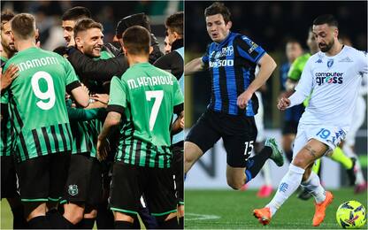 Serie A, Sassuolo-Spezia 1-0 e Atalanta-Empoli 2-1