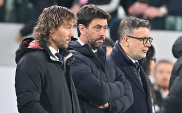 Pavel Nedved and Andrea Agnelli during the italian Serie A soccer match Juventus FC vs Udinese Calcio at the Allianz Stadium in Turin, Italy, 7 January 2023. ANSA/ALESSANDRO DI MARCO