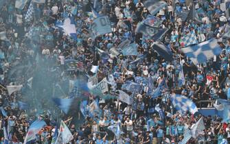 Napoli supporters prior to the Italian Serie A soccer match SSC Napoli vs US Salernitana at 'Diego Armando Maradona' stadium in Naples, Italy, 30 april 2023. ANSA / CIRO FUSCO