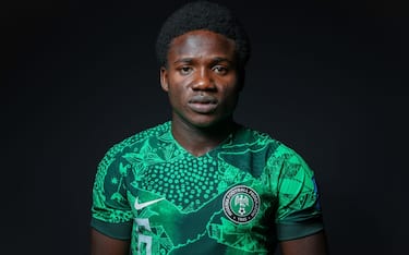 MENDOZA, ARGENTINA - MAY 19: Daniel Bameyi of Nigeria poses for a photograph during the official FIFA U-20 World Cup Argentina 2023 portrait session on May 19, 2023 in Mendoza, Argentina. (Photo by Buda Mendes - FIFA/FIFA via Getty Images)