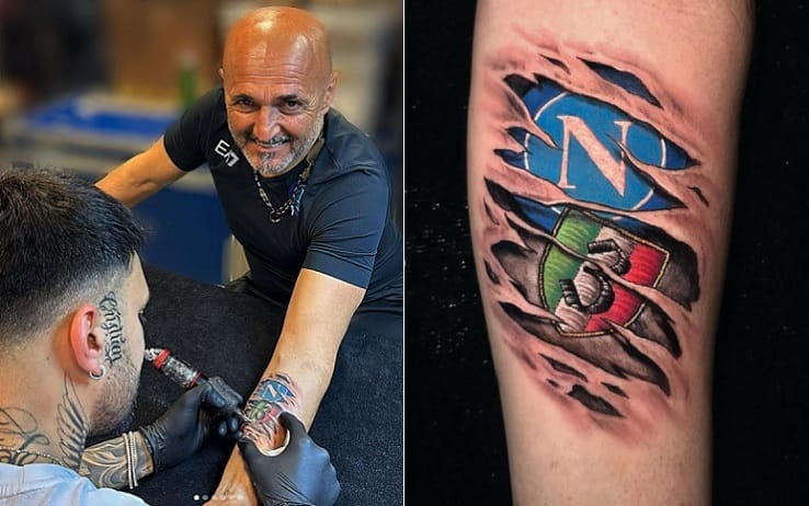Luciano Spalletti si tatua lo scudetto del Napoli