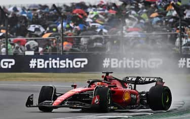 epa10734162 Monaco's Formula One driver Charles Leclerc of Scuderia Ferrari in action during a Practice session for the British Grand Prix, at the Silverstone Circuit race track in Silverstone, Britain, 08 July 2023. The Formula 1 British Grand Prix 2023 is held on 09 July.  EPA/CHRISTIAN BRUNA