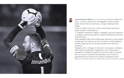 Handanovic, addio all'Inter: amareggiato e triste ma è stato un sogno