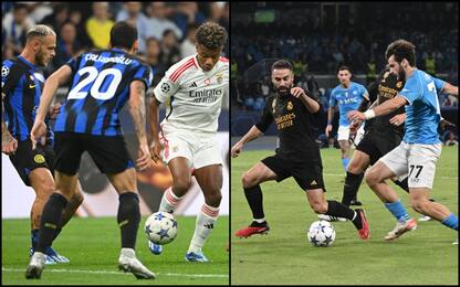 Champions, Inter-Benfica 1-0 e Napoli-Real Madrid 2-3: highlights