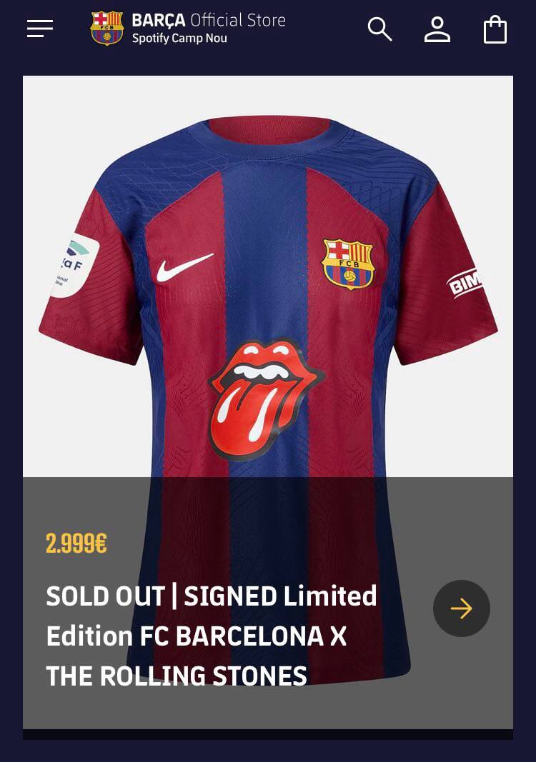 Barça confirma Rolling Stones como patrocinador da camisa contra o Real