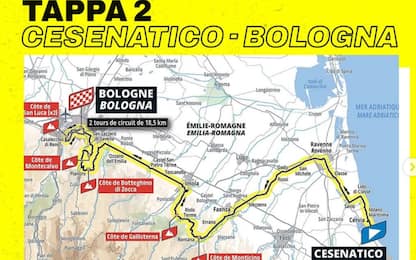 Tour de France, 2^ tappa, da Cesenatico a Bologna: percorso e orario