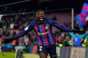 Ousmane Dembele (FC Barcelona) celebrates after scoring during the Kings Cup football match between FC Barcelona and Real Sociedad, at Camp Nou Stadium on January 25, 2023 in Barcelona, Spain. Foto: Siu Wu