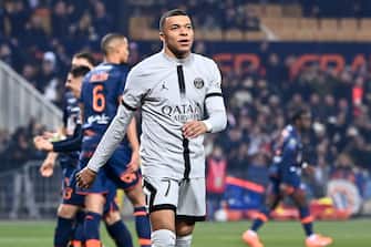 07 Kylian MBAPPE (psg) during the Ligue 1 Uber Eats match between Montpellier HSC and Paris Saint-Germain at Stade de la Mosson on February 1, 2023 in Montpellier, France. (Photo by Alexandre Dimou/FEP/Icon Sport/Sipa USA)