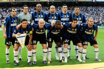 MADRID, SPAIN - MAY 22:  Team of Inter Milan before the UEFA Champions League Final match between FC Bayern Muenchen and Inter Milan at Bernabeu on May 22, 2010 in Madrid, Spain.  (Photo by Giuseppe Bellini/Getty Images)