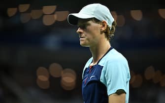 Jannik Sinner (ITA) plays his quarter final round match at the 2022 US Open at Billie Jean National Tennis Center in New York City, NY, USA, on September 7, 2022. Photo by Corinne Dubreuil/ABACAPRESS.COM