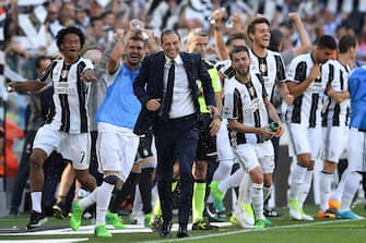 during the Serie A match between Juventus FC and FC Crotone at Juventus Stadium on May 21, 2017 in Turin, Italy.