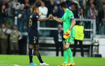 Uefa Champions League semifinal Juventus v Monaco
Kylian Mbappe of Monaco and Gianluigi Buffon of Juventus at Juventus Stadium in Turin, Italy on May 9, 2017.
(Photo by Matteo Ciambelli/NurPhoto via Getty Images)