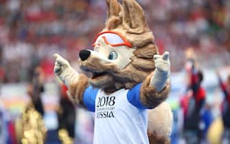 MOSCOW, RUSSIA - JULY 15:   Russia 2018 World Cup mascot Zabivaka looks on prior to the 2018 FIFA World Cup Russia Final between France and Croatia at Luzhniki Stadium on July 15, 2018 in Moscow, Russia. (Photo by Robbie Jay Barratt - AMA/Getty Images)