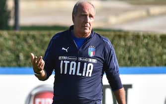 Italian head coach Gian Piero Ventura during a training session of the national soccer team at the Coverciano Sports Center, near Florence, Italy, 04 October 2017. Italy will play against Macedonia next friday in Turin for 2018 World Cup qualifying match. ANSA/ MAURIZIO DEGL'INNOCENTI















































