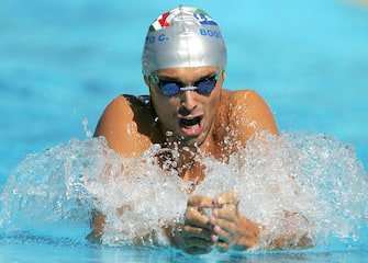 MONTREAL - JULY 31:  Alessio Boggiatto of Italy swims en route to winning his preliminary heat of the 400 meter Individual Medley during the XI FINA World Championships on July 31, 2005 at the Parc Jean-Drapeau in Montreal, Quebec, Canada.  (Photo by Nick Laham/Getty Images)