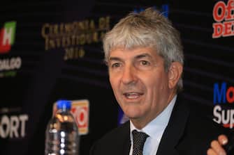 epa08873620 (FILE) - Italian former soccer player Paolo Rossi speaks during a press conference in Pachuca, Mexico, 08 November 2016 (reissued 10 December 2020). According to news reports, Paolo Rossi died aged 64 on 09 December 2020. As part of FIFA's 100th anniversary, in 2004 Rossi was named as one of the Top 125 greatest living footballers.  EPA/David Martinez Pelcastre