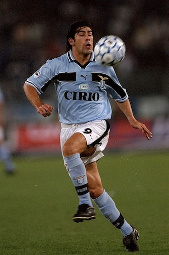 3 Oct 1999:  Marcelo Salas of Lazio on the ball against AC Milan during the Serie A match at the Stadio Olimpico in Rome, Italy. \ Mandatory Credit: Claudio Villa /Allsport