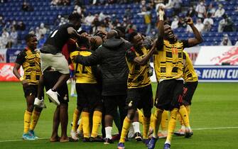 SUITA, JAPAN - JUNE 14: Ghana players celebrate their victory through the penalty shootout during the international friendly match between Chile and Ghana at Panasonic Stadium Suita on June 14, 2022 in Suita, Osaka, Japan. (Photo by Koji Watanabe/Getty Images)