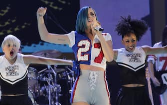 Indianapolis (USA), Super Bowl XLVI, trionfano i Giants.
Katy Perry performs at the Direct TV Super Saturday Night concert in Indianapolis on February 4, 2012. UPI Photo