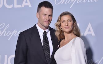 (L-R) Tom Brady and Gisele BÃ¼ndchen at the UCLA IoES 2019 Hollywood For Science Gala held at the Private Estate of Jeanne & Tony Pritzker in Los Angeles, CA on Thursday, February 21, 2019. (Photo By Sthanlee B. Mirador/Sipa USA)