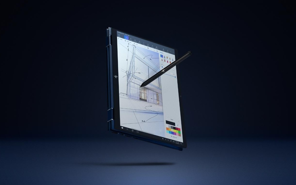 HP Elite Dragonfly si trasforma "al volo" in tablet ruotando di 360 gradi Modalità tablet