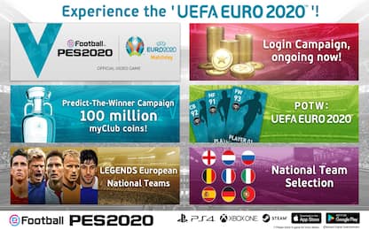 Pes 2020, Konami annuncia l'evento online "Uefa Euro 2020"