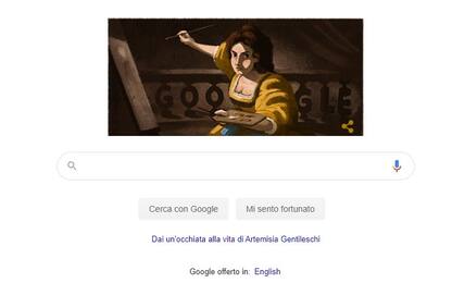 Google dedica un doodle alla pittrice italiana Artemisia Gentileschi