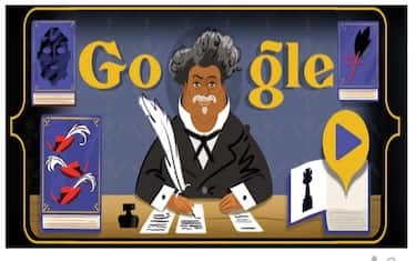 Google celebra lo scrittore Alexandre Dumas nel doodle di oggi