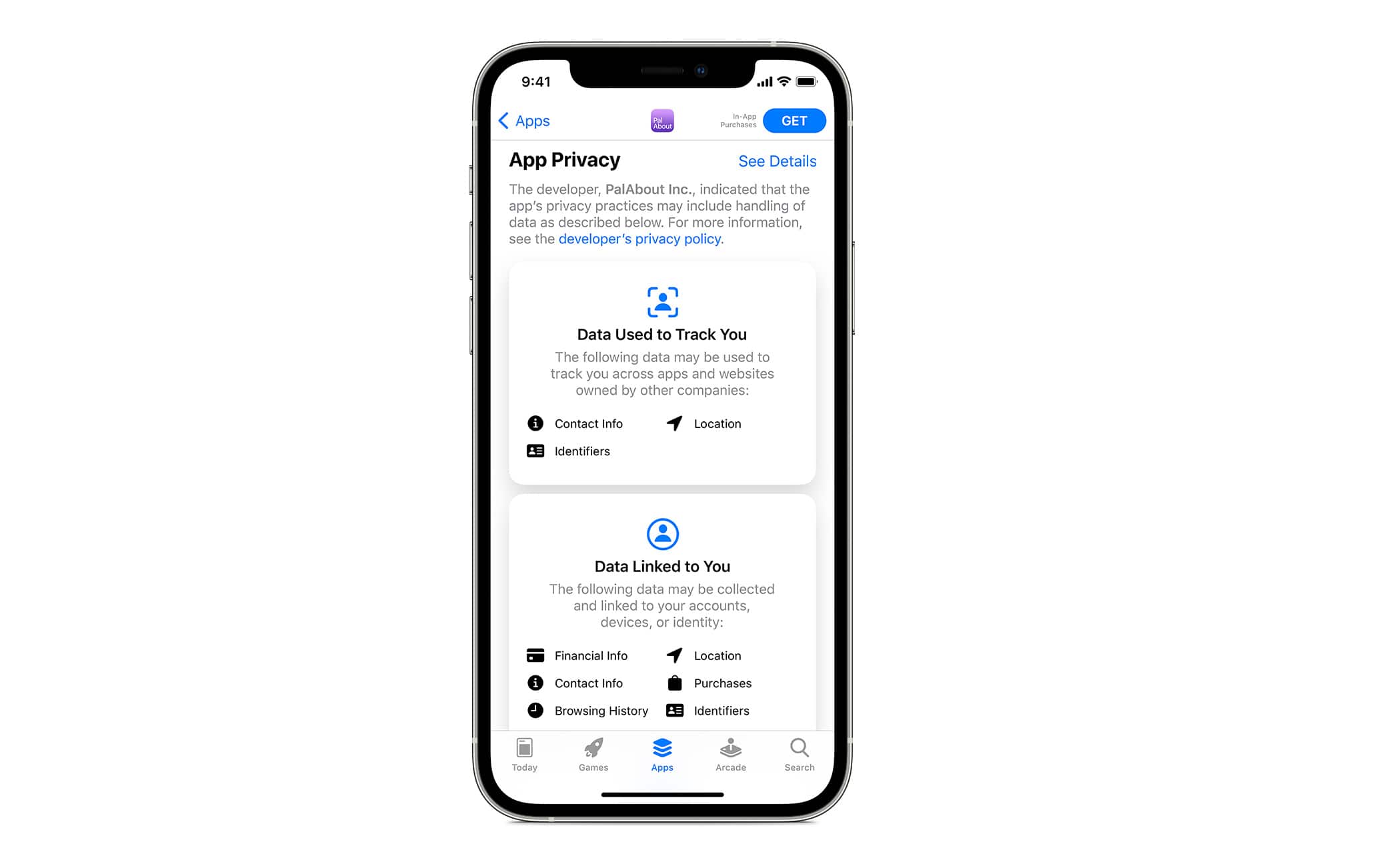 La nuova sezione dell'App Store dedicata alla privacy di ogni singola app