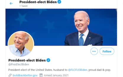 Usa, Biden attiva l'account Twitter. Senza i follower di Trump