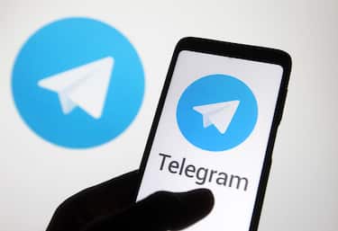 In this photo illustration, Telegram logo is seen displayed on a mobile phone screen in front of the logo. In the first week of January 2021, Telegram surpassed 500 million monthly active users, as the founder of Telegram Messenger Pavel Durov in your Telegram channel said on 12 January 2021, reportedly by media. - Pavlo Gonchar / SOPA Images//SOPAIMAGES_sopa014917/2101140933/Credit:SOPA Images/SIPA/2101140934 (- - 2021-01-13, SOPA Images/SIPA / IPA) p.s. la foto e' utilizzabile nel rispetto del contesto in cui e' stata scattata, e senza intento diffamatorio del decoro delle persone rappresentate