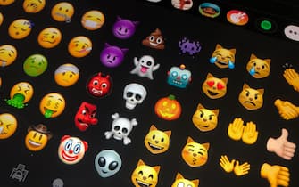 09 July 2020, Berlin: Different emojis are shown on a tablet. From meanwhile more than 3000 different Emojis you can find the right Emoji for almost every occasion. Photo: JÃ¶rg Carstensen/dpa (Photo by JÃ¶rg Carstensen/picture alliance via Getty Images)