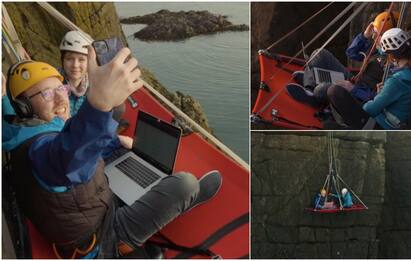 Smart working, lavorare a 70 metri sul Mare d’Irlanda. VIDEO