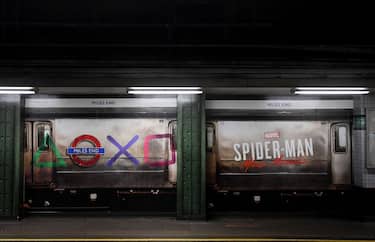 LONDON, ENGLAND - NOVEMBER 19: Mile End station displays signage after being rebranded 'Miles End' in relation to Marvel's Spider Man: Miles Morales  as the PS5 goes on sale in the UK, on November 19, 2020 in London, England. The first generational upgrade to Sony's line of Playstation consoles since 2013, the launch has seen pre-orders sell out within hours and websites crash as retailers attempt to keep up with demand.  (Photo by Alex Davidson/Getty Images)