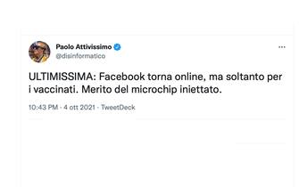 tweet di Paolo Attivissimo