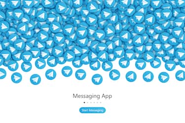 Start Screen for Messaging App UI UX Design Concept Vector Abstract Background. Social Network Application User Interface Home Page Conceptual Illustration