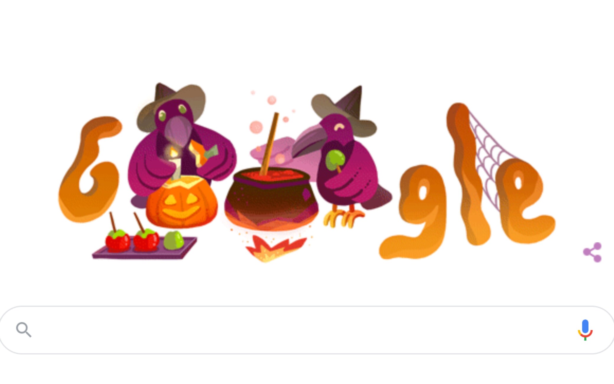 Il doodle di google per halloween