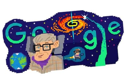 Google dedica il Doodle di oggi a Stephen Hawking