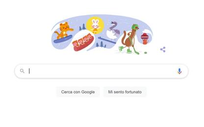 Il doodle di Google dedicato alle Olimpiadi invernali di Pechino