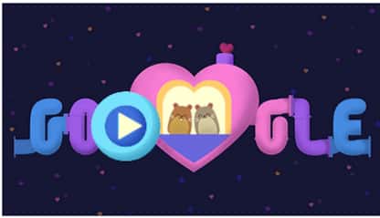 Google dedica il Doodle di oggi a San Valentino