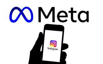 In this photo illustration an Instagram logo seen displayed on a smartphone with a Meta logo in the background.  (Photo by Thiago Prudencio / SOPA Images / Sipa USA)