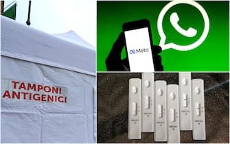 tamponi e il logo di whatsapp