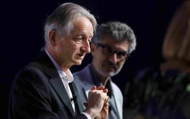 Geoffrey Hinton, chief scientific adviser at the Vector Institute, speaks during The International Economic Forum of the Americas (IEFA) Toronto Global Forum in Toronto, Ontario, Canada, on Thursday, Sept. 5, 2019. The Toronto Global Forum is a non-profit organization fostering dialogue on national and global issues that brings together heads of states, central bank governors, ministers and global economic decision makers. Photographer: Cole Burston/Bloomberg