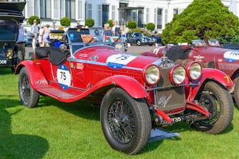 BAARN, NETHERLANDS - AUGUST 25: Alfa Romeo 6C 1750 by Zagato 1931 classic sports car on display at the 2019 Concours d'Elegance at palace Soestdijk on August 25, 2019 in Baarn, Netherlands. This is the first time the Concours d'Elegance will be held at Soestdijk Palace and the 2019 edition was held on 24-25 August. (Photo by Sjoerd van der Wal/Getty Images)