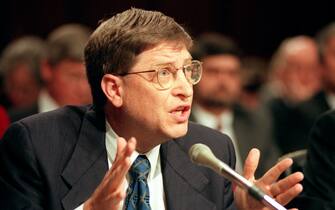 DCA03-19980303-WASHINGTON: Microsoft chairman Bill Gates testifies before the US Senate Judiciary Committee 03 March on Capitol Hill in Washington, DC. Gates went to Congress to plead for the right to innovate unfettered by the government.  
EPA PHOTO/AFP/JESSICA PERSSON