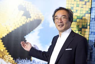 481293416 NEW YORK, NY - JULY 18: Creator of the arcade game Pac-Man Professor Toru Iwatani attends the 'Pixels' New York premiere at Regal E-Walk on July 18, 2015 in New York City. (Photo by Noam Galai/WireImage)
