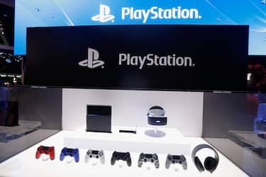 LOS ANGELES, CA - JUNE 16:  Detail of the Sony PlayStation 4 and peripherals, including the virtual reality 'Project Morpheus', during the Annual Gaming Industry Conference E3 at  the Los Angeles Convention Center on June 16, 2015 in Los Angeles, California. The Los Angeles Convention Center will be hosting the annual Electronic Entertainment Expo (E3) which focuses on gaming systems and interactive entertainment, featuring introductions to new products and technologies.  (Photo by Christian Petersen/Getty Images)